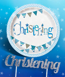 Blue Christening Decorations & Ideas - Bunting Theme