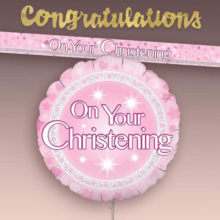 Christening Banners and Balloons | Collection Lifestyle Image | Party Save Smile