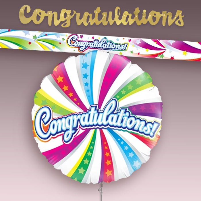 Congratulations Banners and Balloons | Collection Lifestyle Image | Party Save Smile
