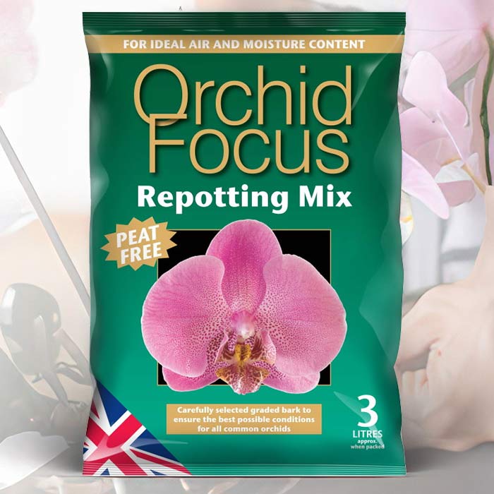 Orchid Compost bag featuring Peat Free Repotting Mix for healthy orchid growth and flowering