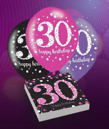 Pink and Black 30th Birthday Decorations | Party Save Smile