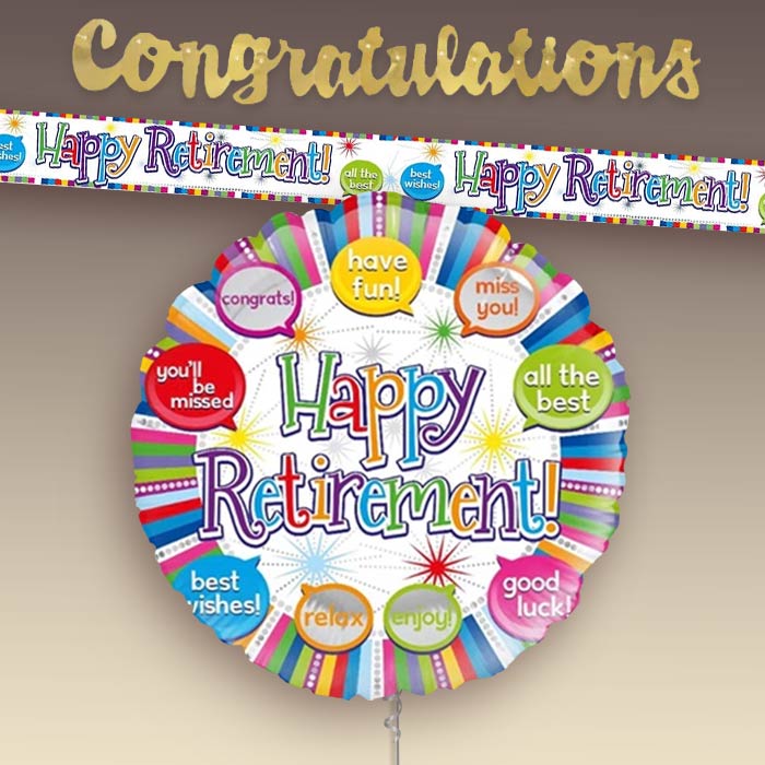 Retirement Banners and Balloons | Collection Lifestyle Image | Party Save Smile