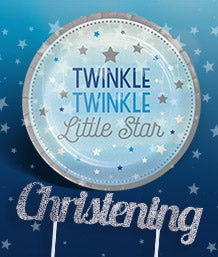 Twinkle Little Star Blue Christening Party Supplies | Balloons | Decorations | Pack