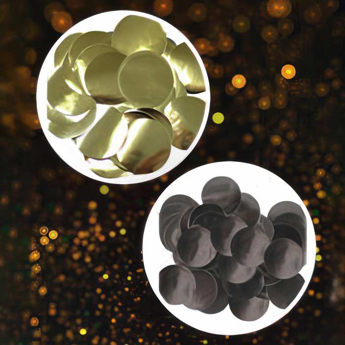 Black and Gold Confetti in a striking mix for elegant party decorations and upscale events