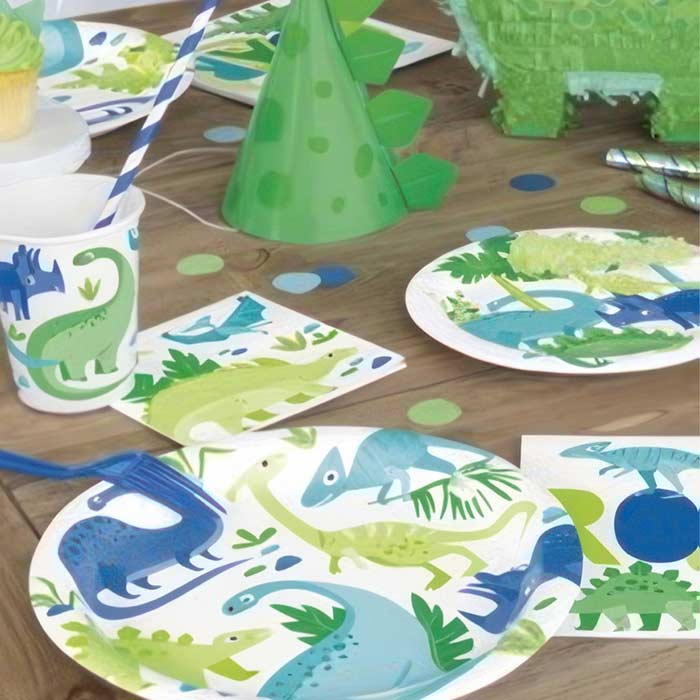 Dino Themed Tableware 162 Pcs Dinosaur Birthday Party
