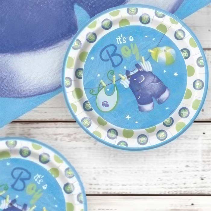 Blue Clothesline Baby Shower Supplies | Balloons | Decorations | Packs