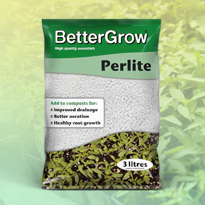 Perlite for Plants in a 3-litre bag, enhances drainage and promotes healthy root growth in soil mixes.