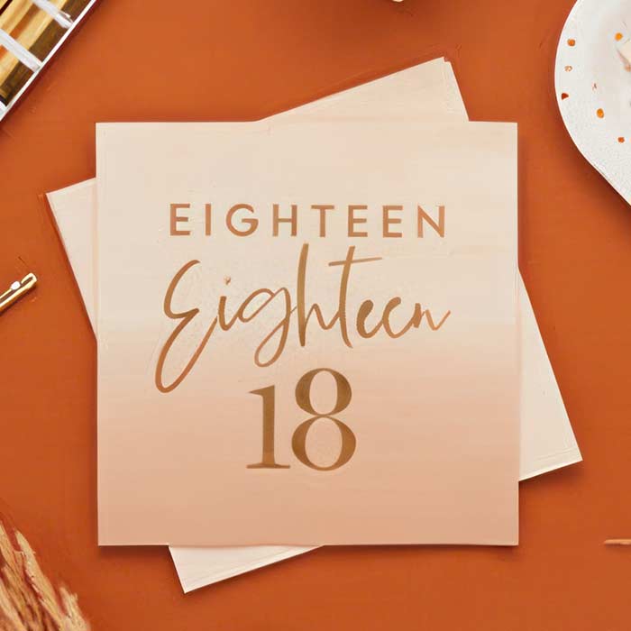 Gold and Nude Blush 18th Birthday Party Supplies | Party Save Smile