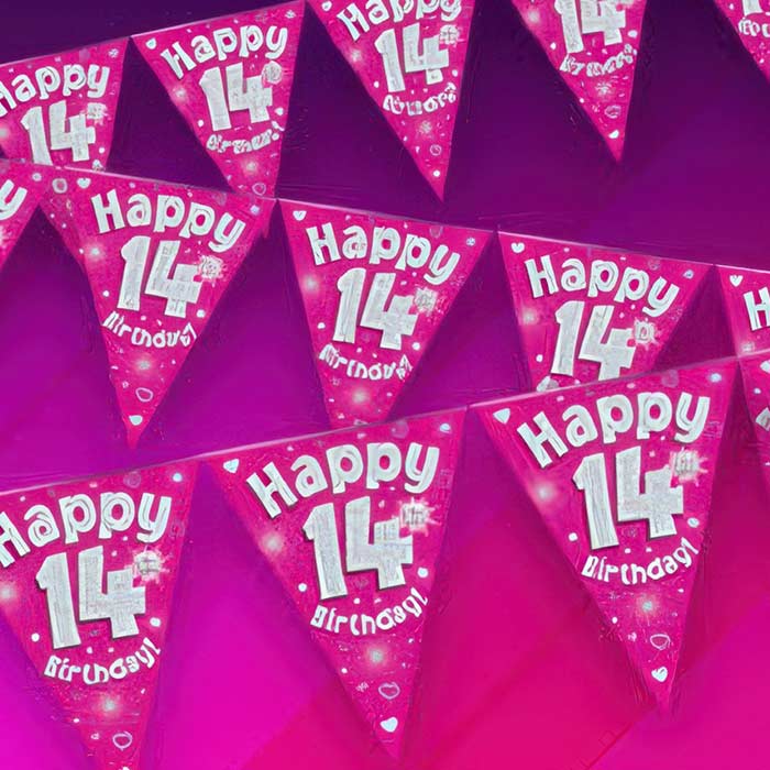 Happy 14th Birthday Girl Pink Party Supplies | Party Save Smile