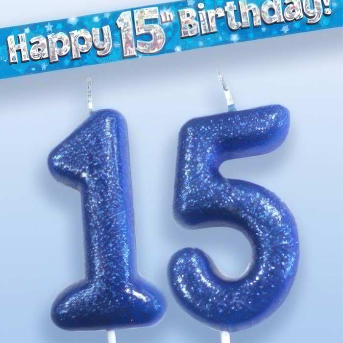 Happy 15th Birthday Boy Blue Party Supplies | Party Save Smile