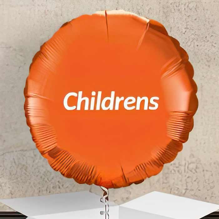 Personalised Childrens Foil Balloons in Orange, Perfect for Celebrations and Events