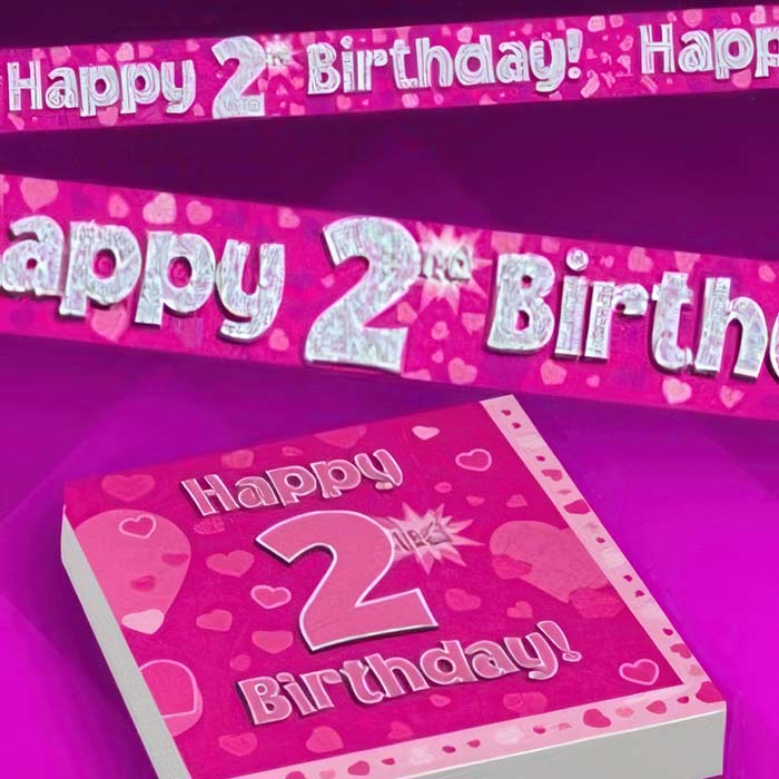 Happy 2nd Birthday Girl Party Supplies | Party Save Smile