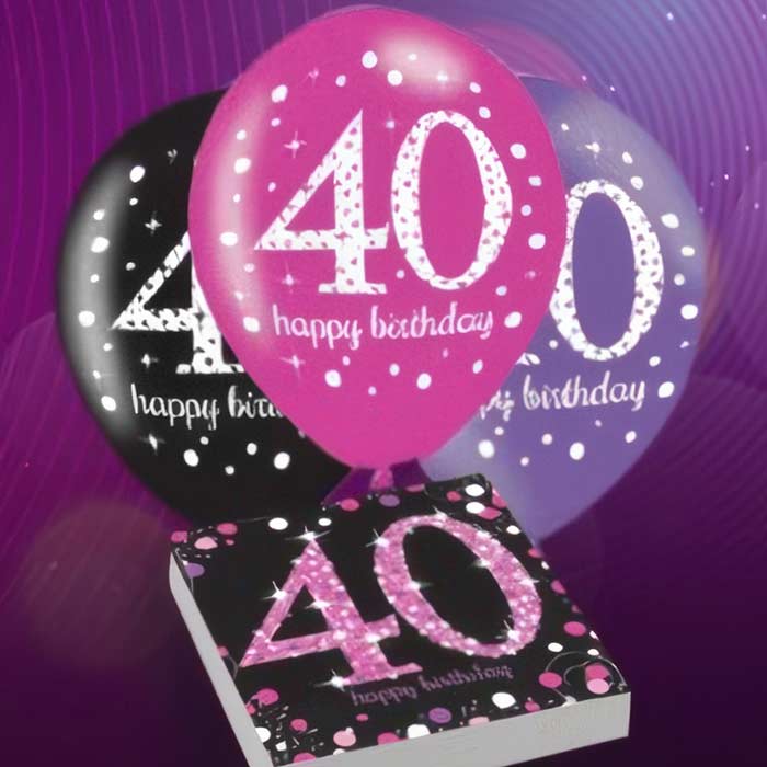 Pink and Black 40th Birthday Decorations & Ideas.