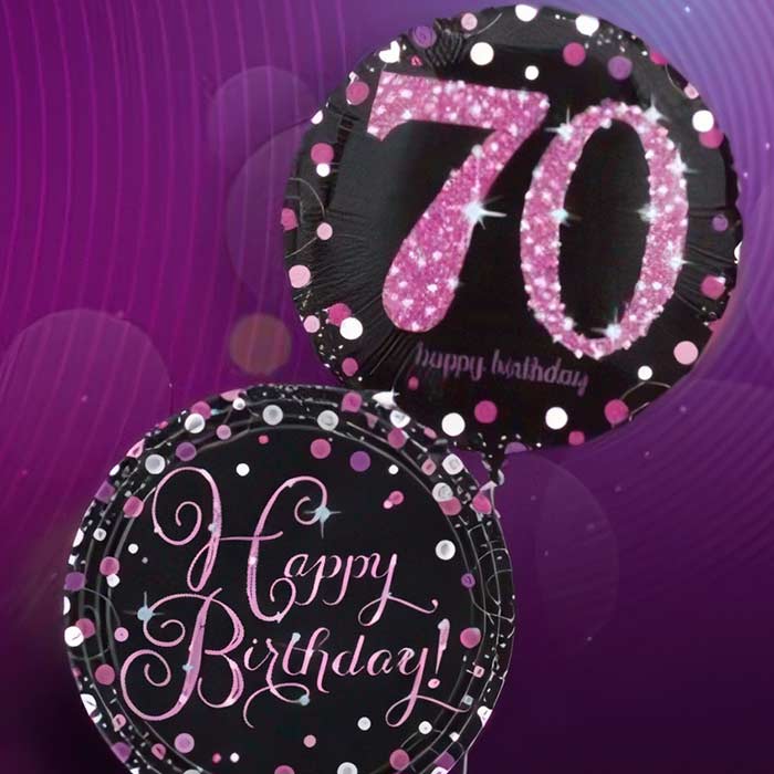 Black & Pink 70th Birthday Decorations & Supplies.
