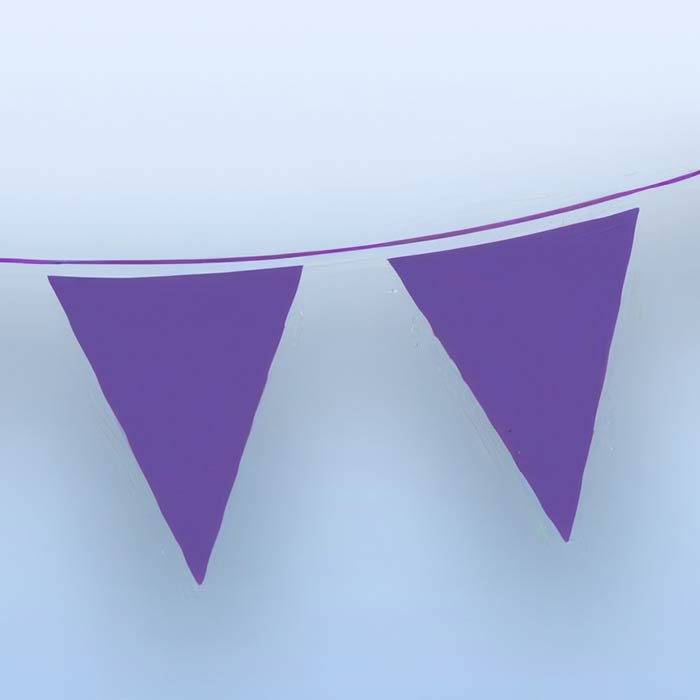 Vibrant purple bunting flags ideal for enhancing celebrations and events with elegance and charm