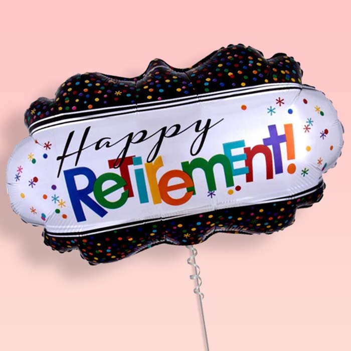 Festive Shaped Greeting Balloons for Celebrating Retirement and Special Occasions with Colorful Designs
