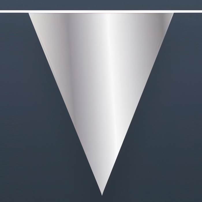 Elegant Silver Bunting with a sleek metallic sheen perfect for celebrations and upscale events