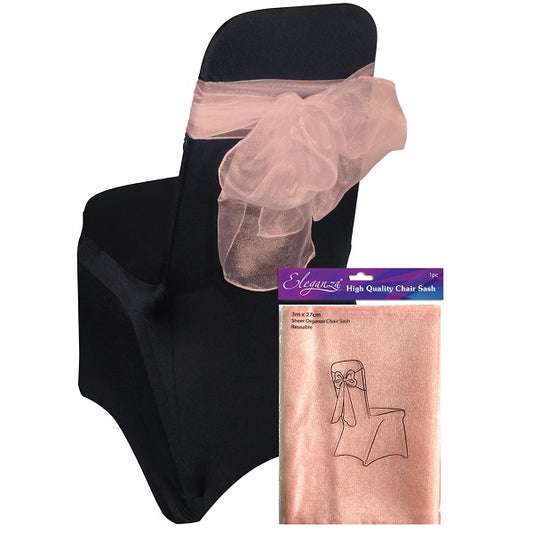 Eleganza Rose Gold Chair Sash: Wedding Decoration | Party Save Smile