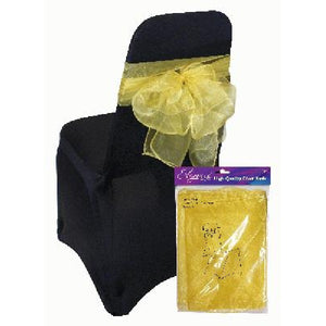 Gold Eleganza Sheer Wedding Function Chair Sash