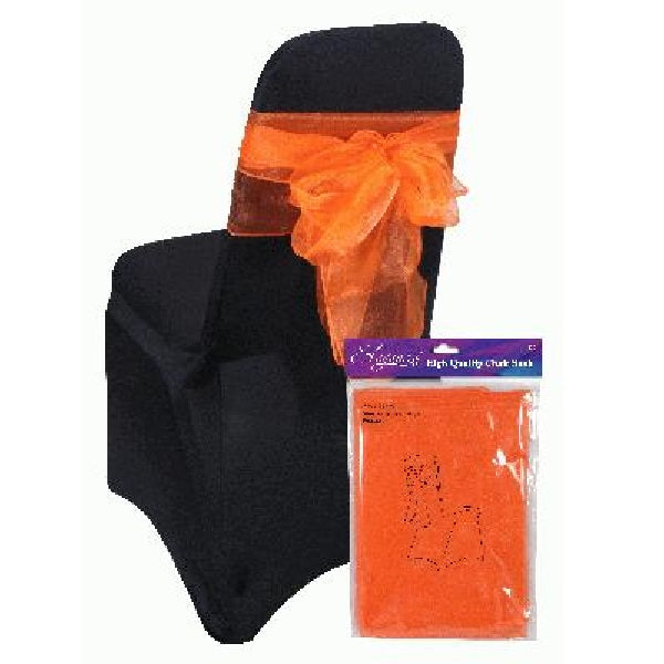 Orange Eleganza Sheer Wedding | Function Chair Sash | Party Save Smile
