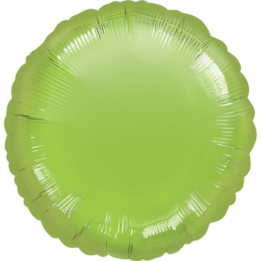 Lime Green Circle Foil Balloons 18 Inches | Party Save Smile