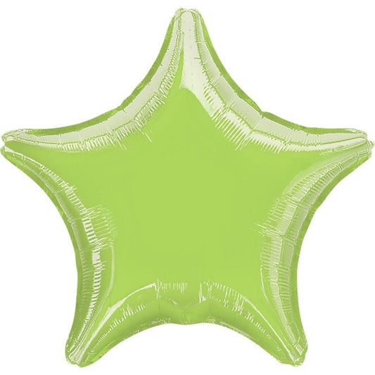 Lime Green Star Foil Balloons Anagram 18 Inches | Party Save Smile