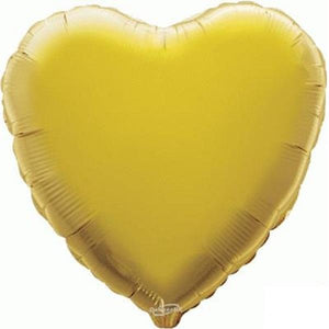 Gold Plain Coloured Heart Foil Balloon 18 Inch