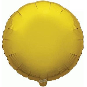 Gold Plain Coloured Circle Foil Balloon 18 Inch