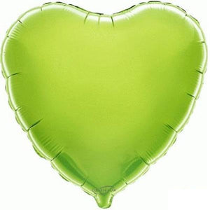 Lime Green Plain Coloured Heart Foil Balloon 18 Inch