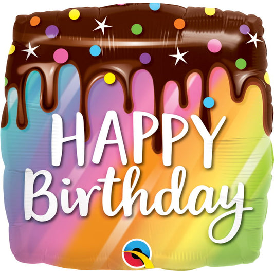 Rainbow Cake Happy Birthday Foil Balloon 18 Inch | Party Save Smile