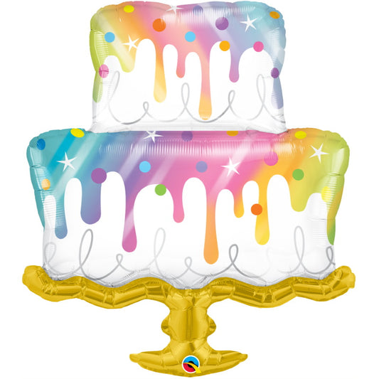 Rainbow Cake Shaped Giant Foil | Helium Balloon