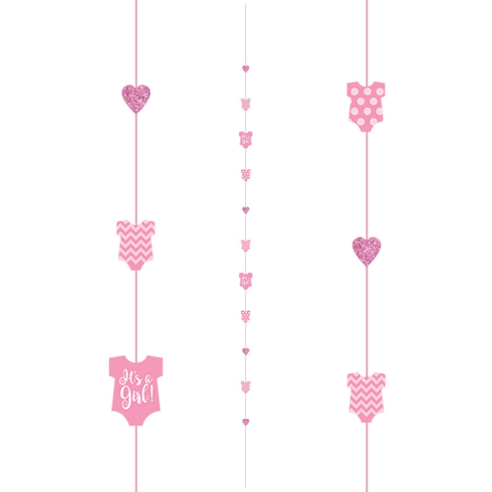Pink Babygrow Its a Girl Balloon Tail 182cm | Party Save Smile