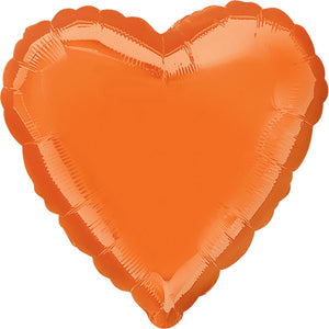 Orange Heart Foil Balloon - Anagram 18 Inches