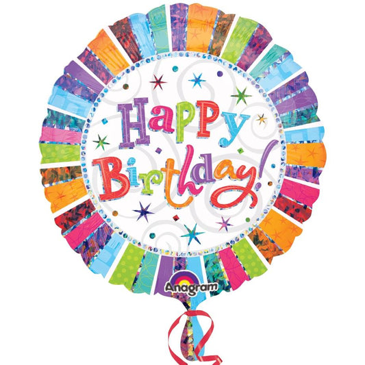 Radiant Happy Birthday 18&#34; Foil | Helium Balloon