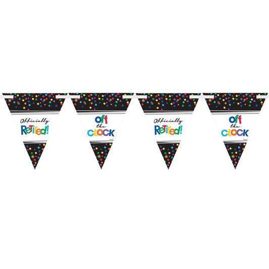 Happy Retirement Confetti Dots Party Flag Banner | Bunting | Decoration