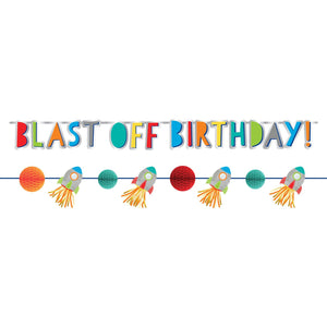Space Rocket Happy Birthday Banner Pack of 2
