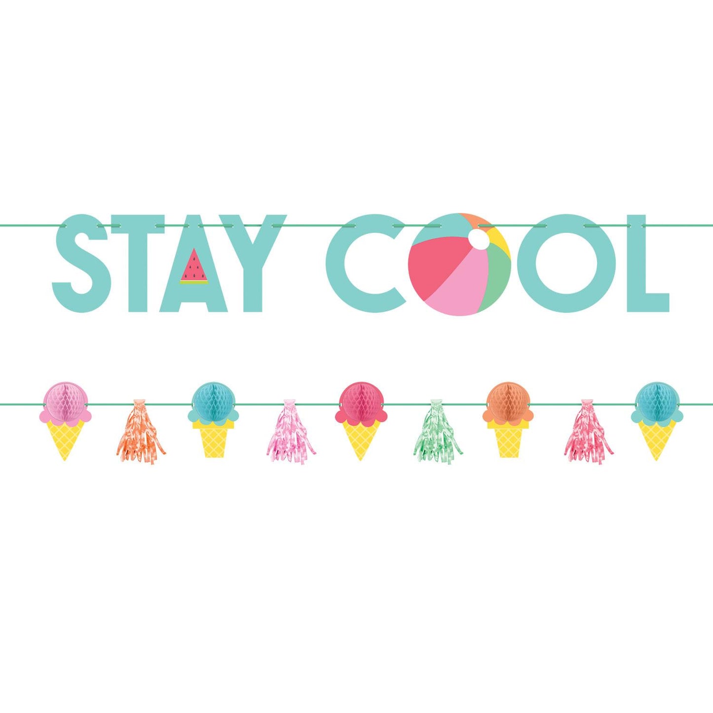 Just Chillin Stay Cool Ice Cream Party Banner 1.8 Metres | Party Save Smile