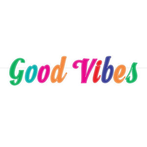 Good Vibes Retro Banner Decoration 1.6 Metres
