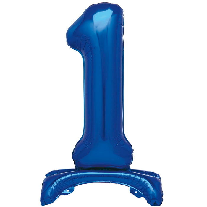 Standing Balloon Blue Air Filled Number 1 | Party Save Smile