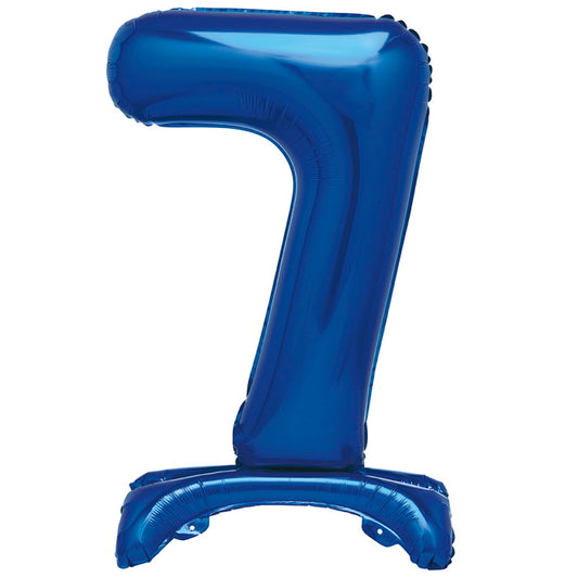 Standing Balloon Blue Air Filled Number 7 | Party Save Smile