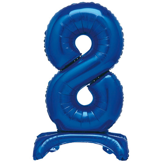 Standing Balloon Blue Air Filled Number 8 | Party Save Smile