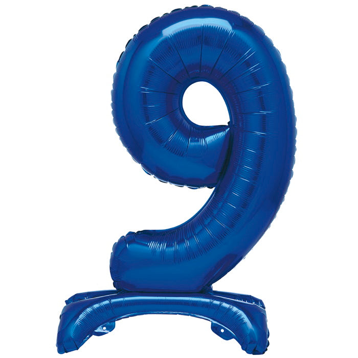 Standing Balloon Blue Air Filled Number 9 | Party Save Smile