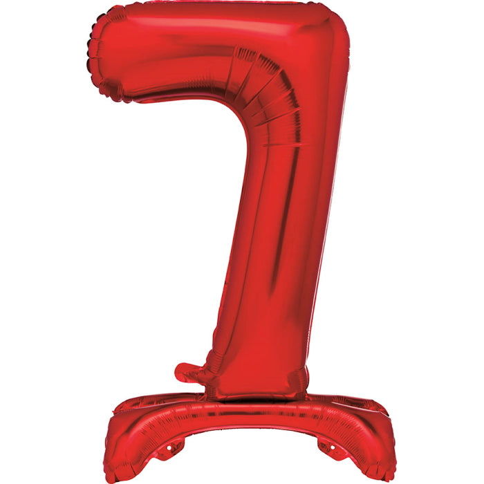 Red Standing Balloon Air Filled Number 7 | Party Save Smile