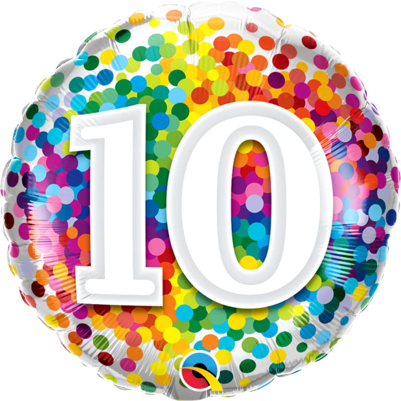 Colourful Confetti 10th Birthday Foil Balloon | Party Save Smile