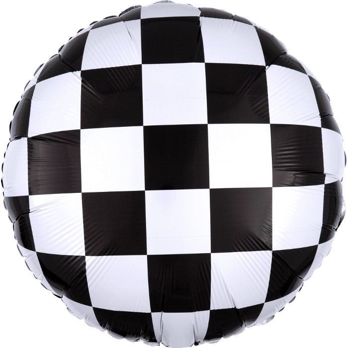 Checkerboard Foil Balloon 18 inches: Motorsport Balloon | Party Save Smile