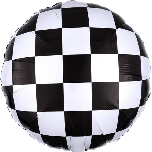 Checkerboard Foil Balloon 18 inches: Motorsport Balloon | Party Save Smile