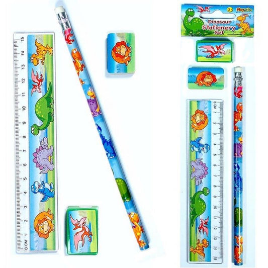 Dinosaur 4pc Stationery Set Party Bag Filler Favour | Party Save Smile