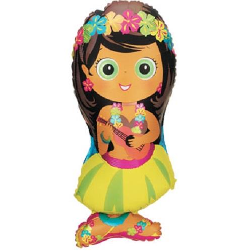 Hula Girl Luau Shaped Foil Balloon 34 inch | Party Save Smile