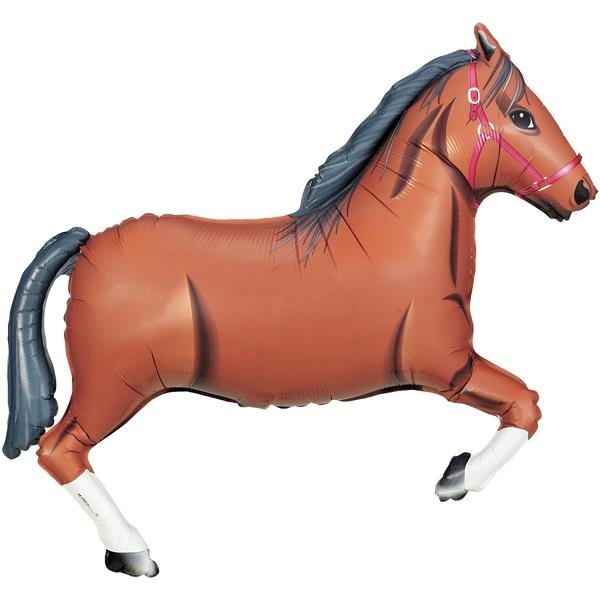 Dark Brown Horse Shaped Foil Balloons 43 Inches | Party Save Smile