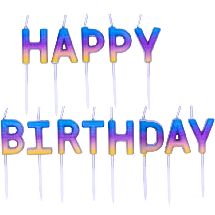 Happy Birthday Candles - Rainbow Ombre Pack of 13 | Party Save Smile